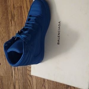 Blue high top sneakers